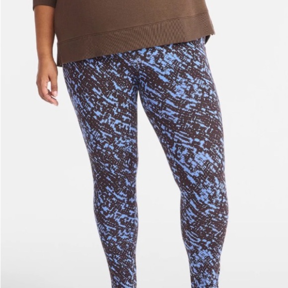 Terra & Sky Blue and Black Abstract Leggings